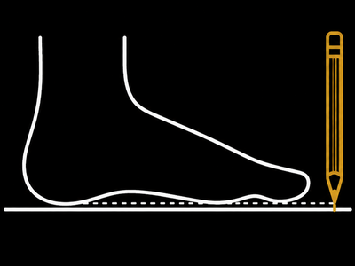 Mark longest toe measuring icon